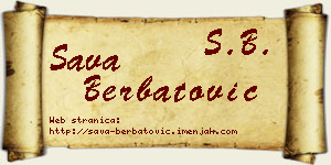 Sava Berbatović vizit kartica